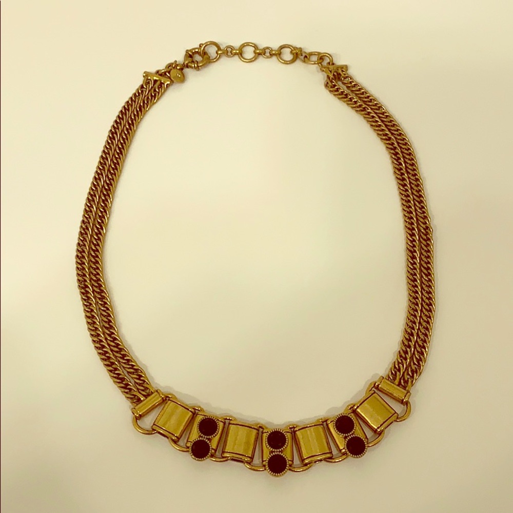 J Crew brass and black accent necklace